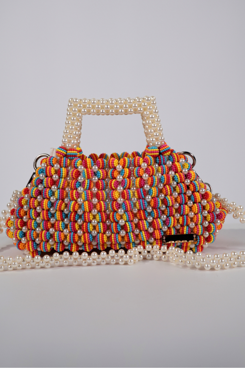 Mosaic Pearl Beaded Bag