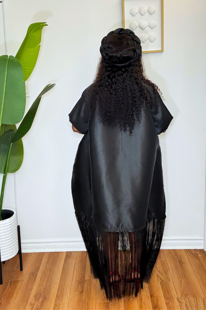 Mikado Luxe Fringe Boubou - Black