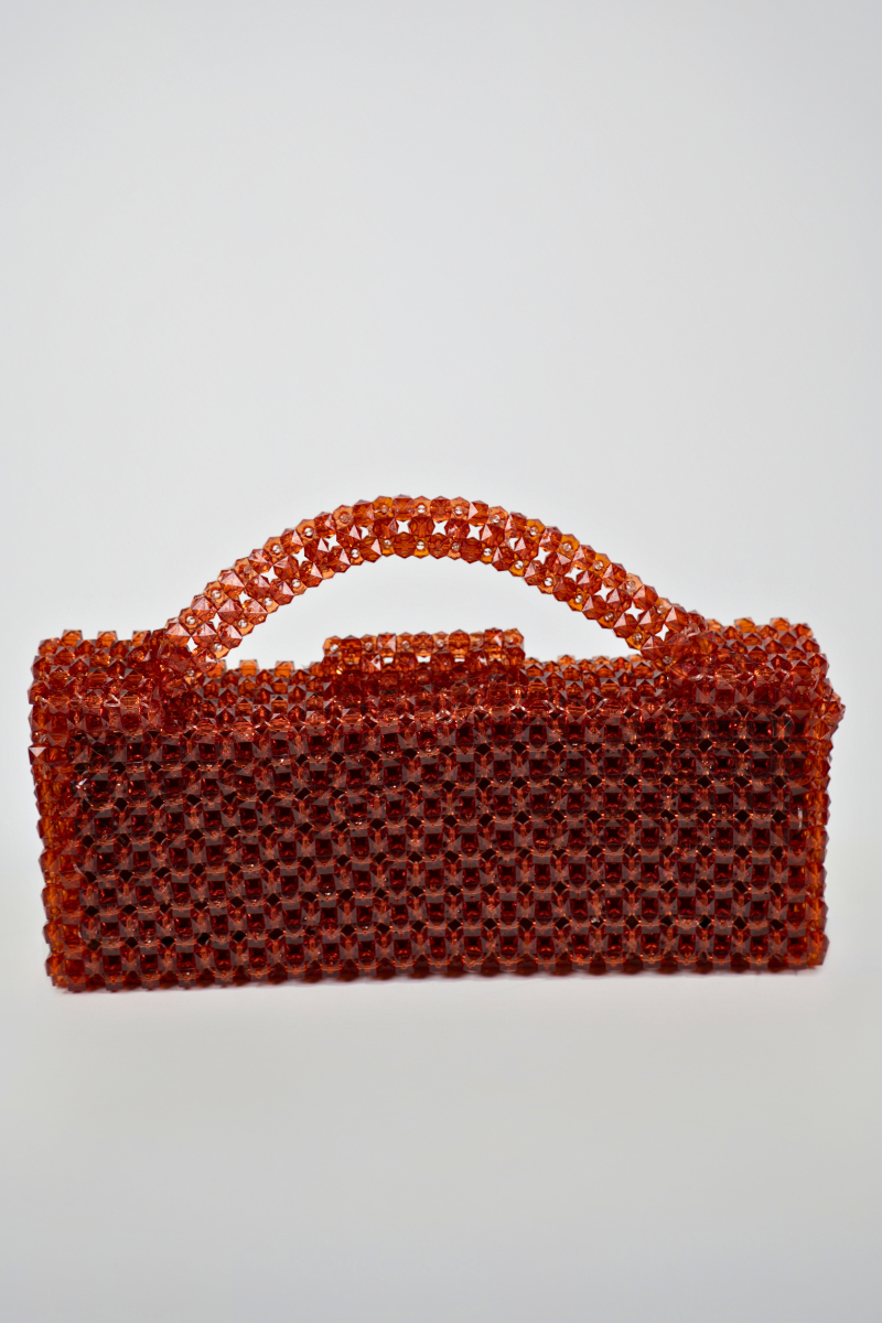 Amber Crystal Beaded Bag