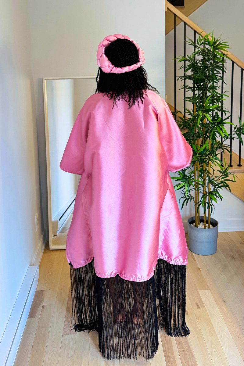 Mikado Luxe Fringe Boubou - Pink