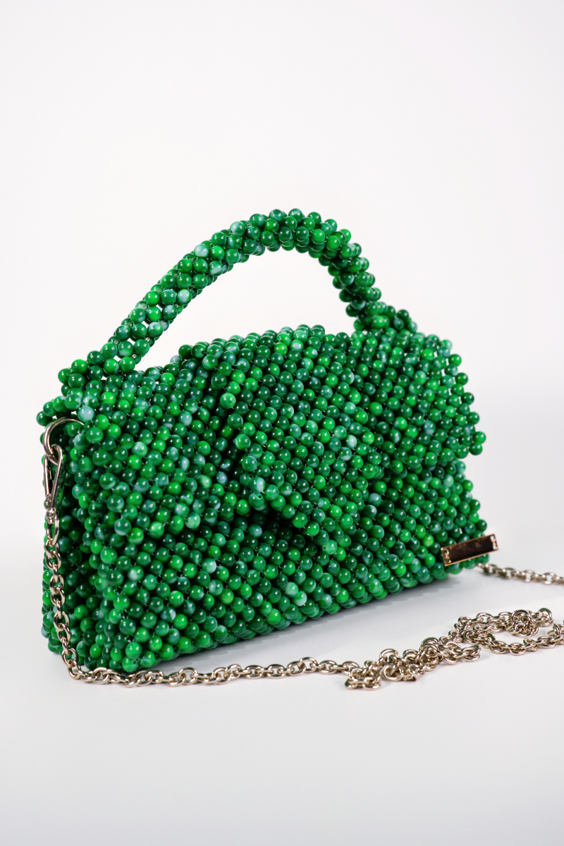 Emerald Beaded Bag