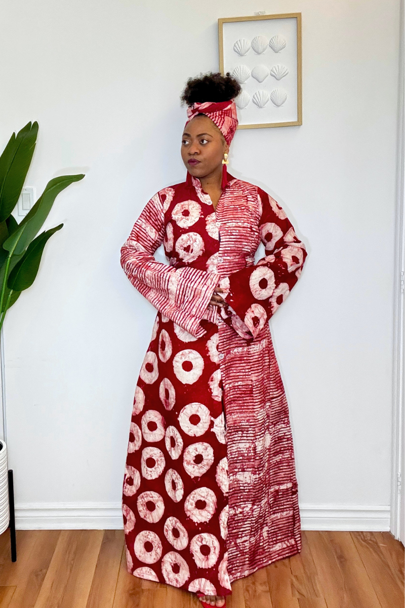 Solene Adire Dress
