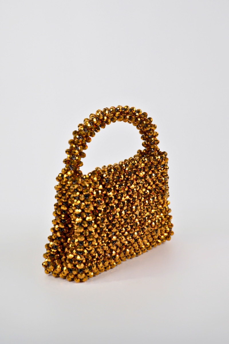 Crystal Beaded Bag (Gold)