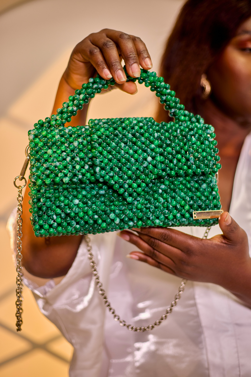 Emerald Beaded Bag