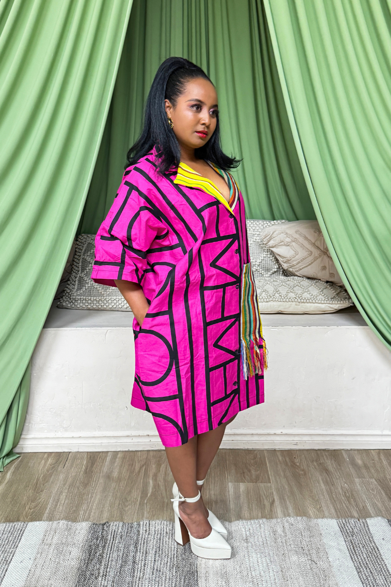 Bali Shirt Dress - Pink