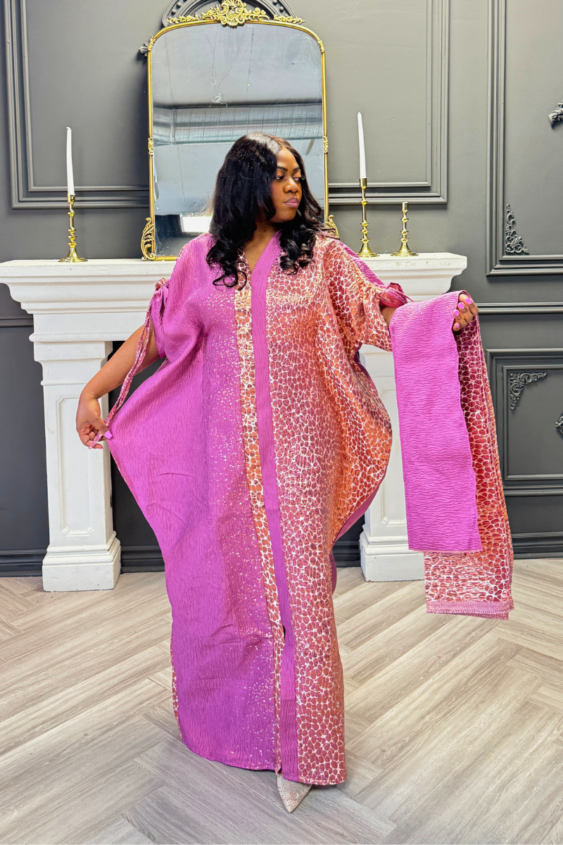 Royalty Luxury Boubou - Mix Pink and Gold
