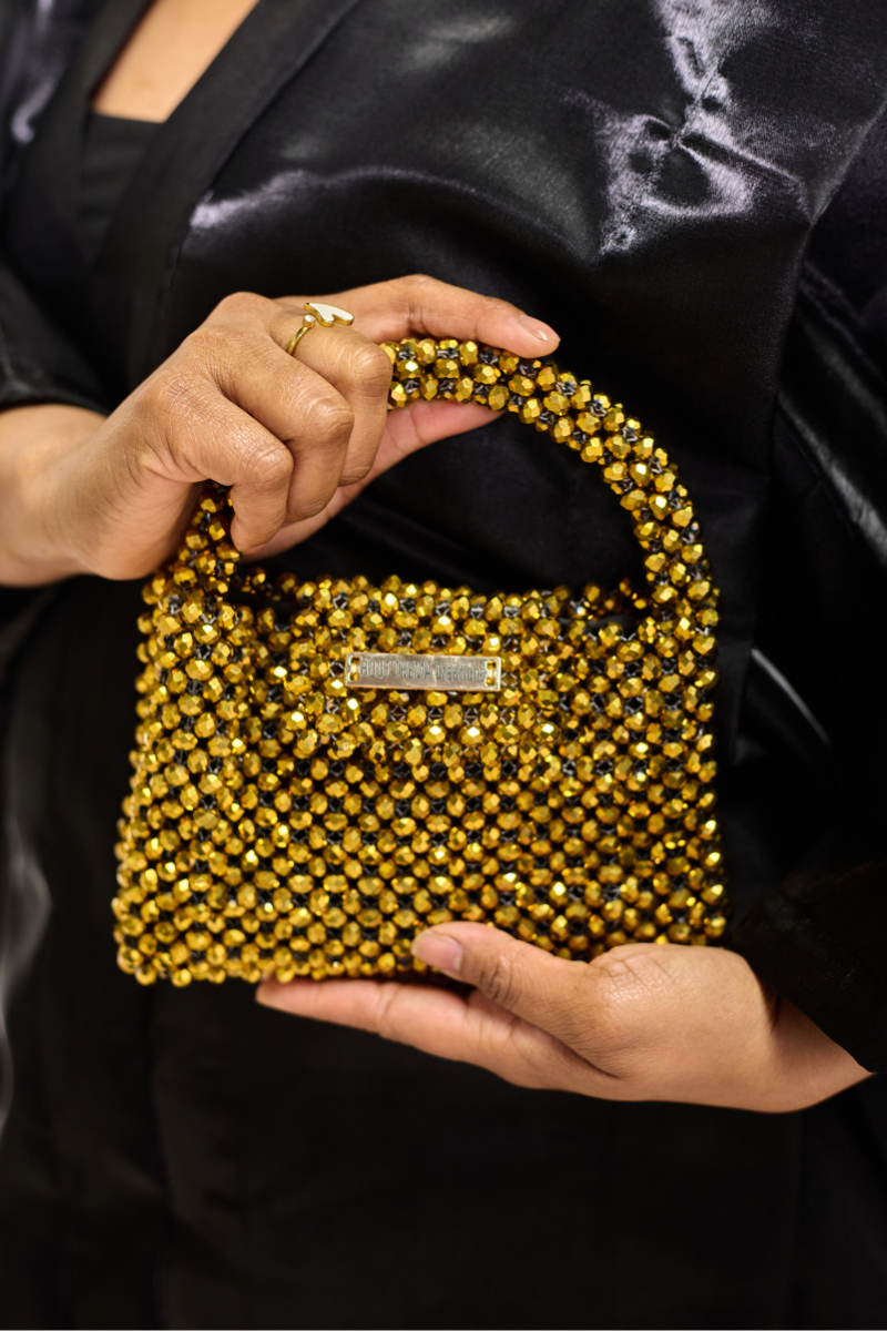 Crystal Beaded Bag (Gold)