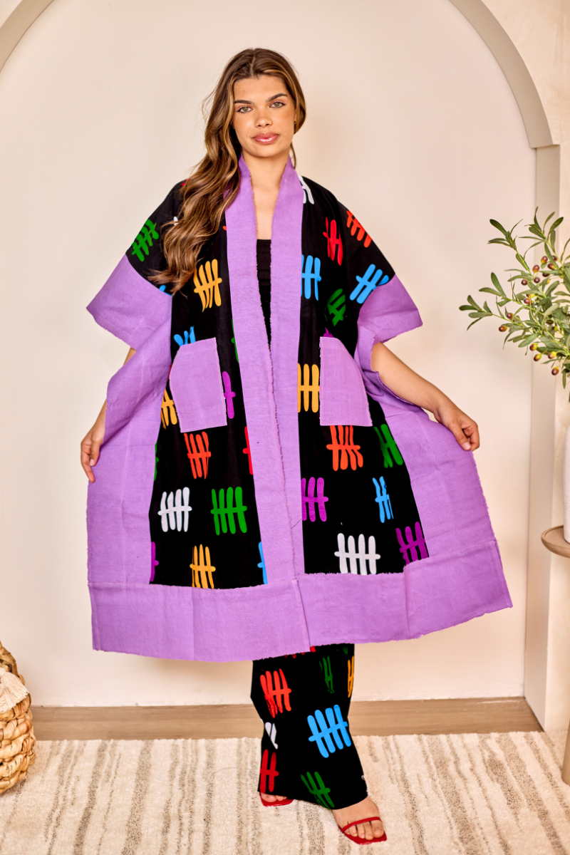 Makasi Kimono Jacket Set - Purple