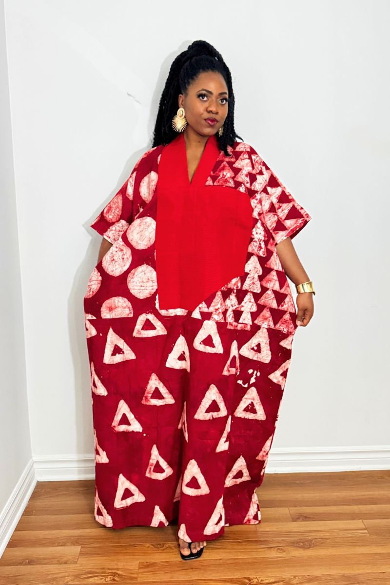Lisa Adire Boubou (Red)