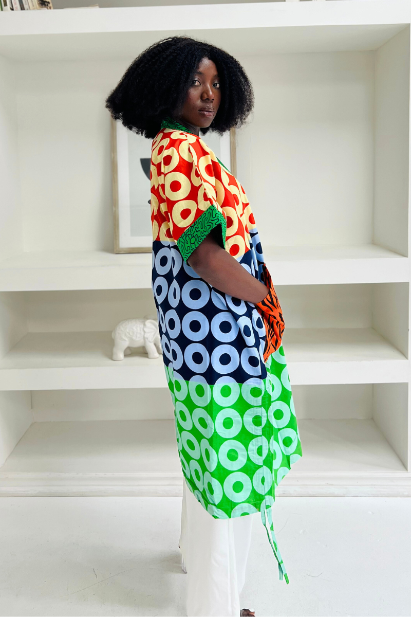 Multicolor Kimono Ankara