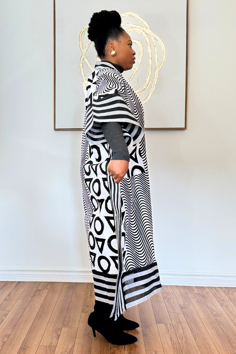 Makasi Kimono Jacket - Black & White