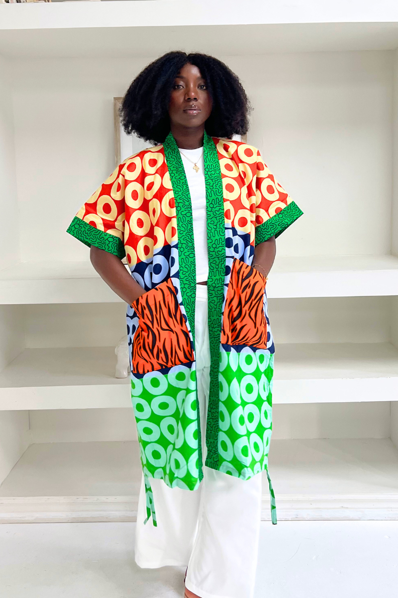 Multicolor Kimono Ankara