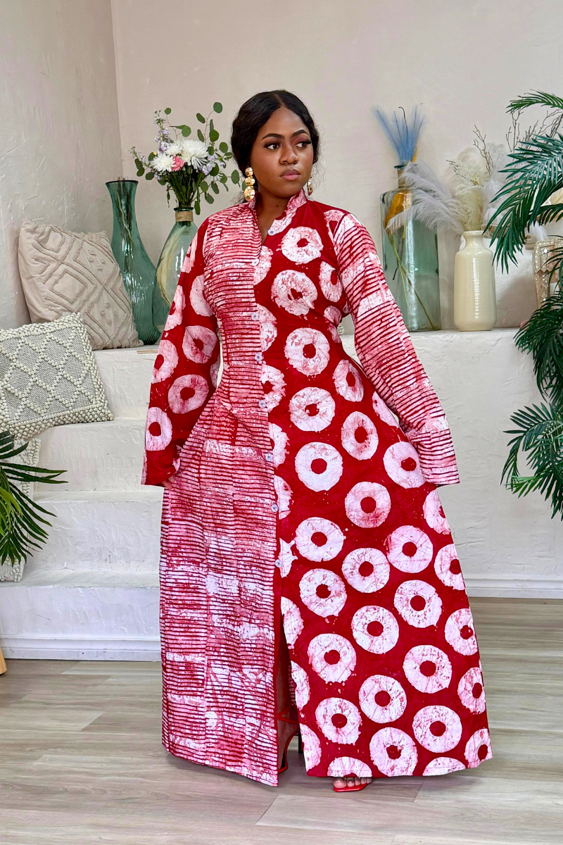 Solene Adire Dress