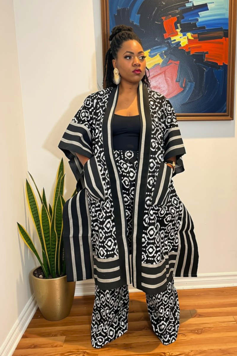 Makasi Kimono Jacket Set - Black