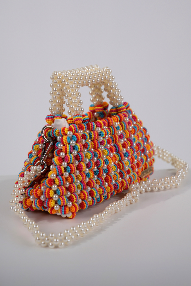 Mosaic Pearl Beaded Bag