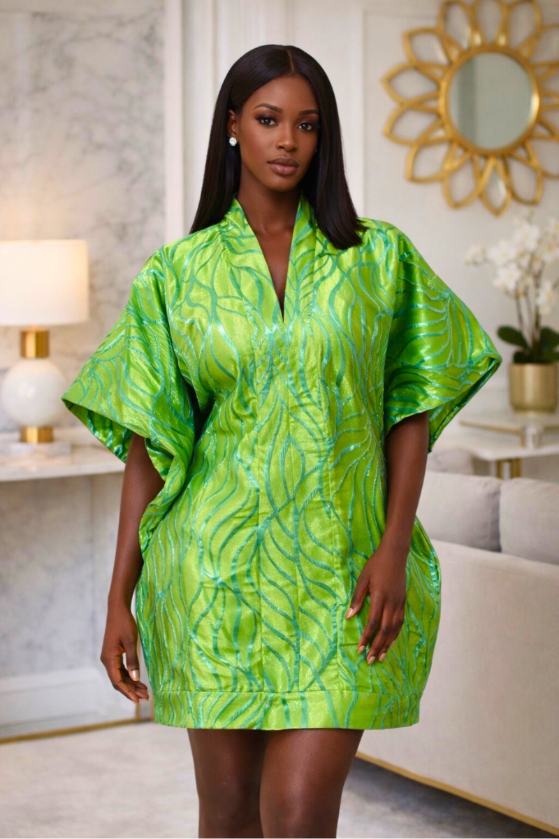 Luxury Mini Boubou Dress - Green