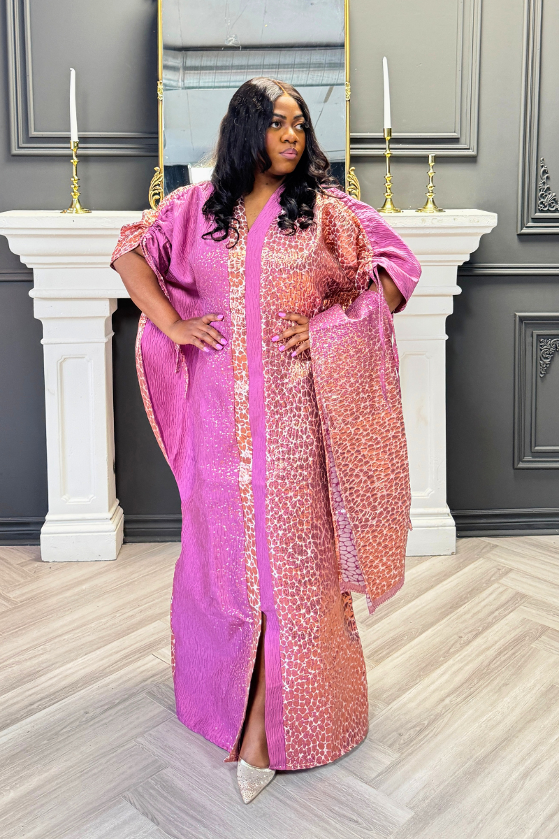 Boubou Luxe Royal - Mélange Rose et Or