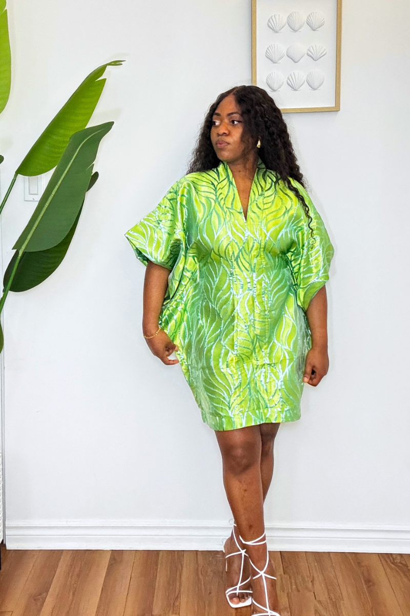 Luxury Mini Boubou Dress - Green