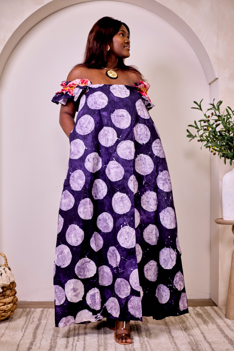 Makeda Adire Dress