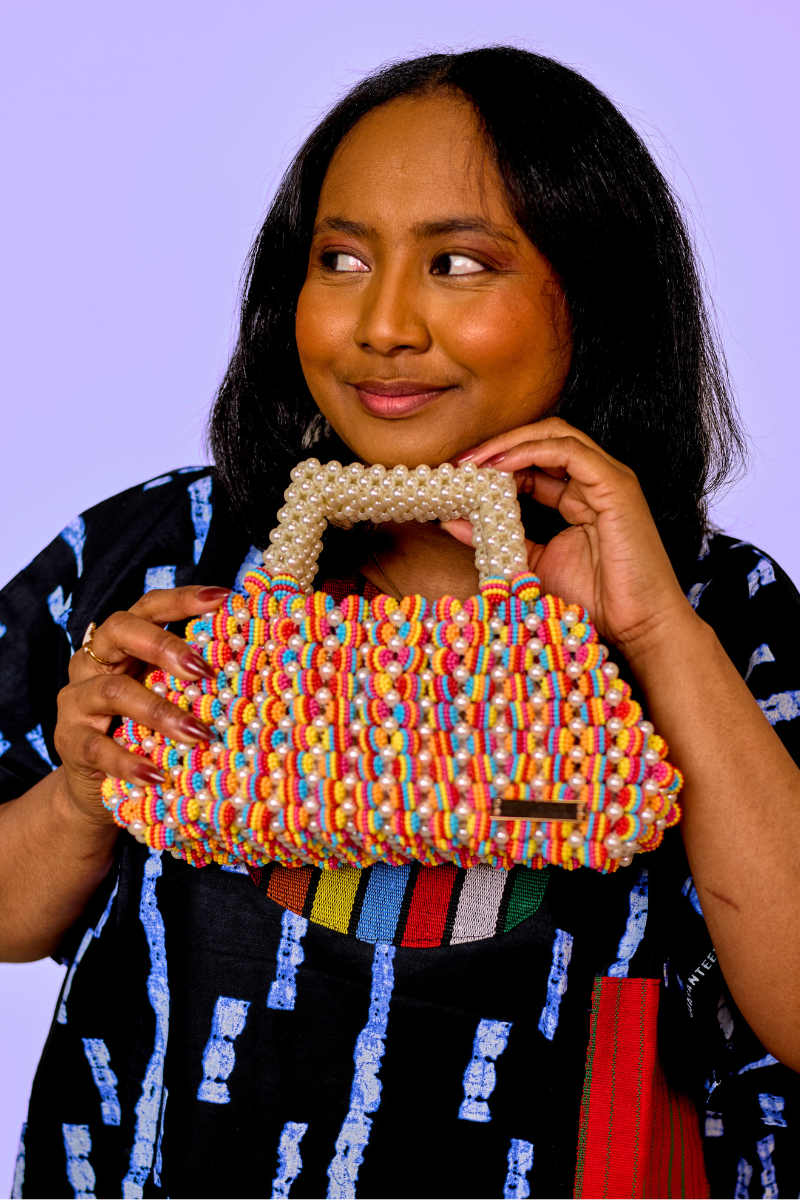 Mosaic Pearl Beaded Bag
