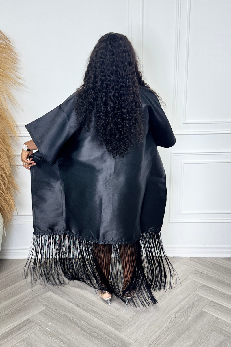 Mikado Luxe Fringe Boubou - Black