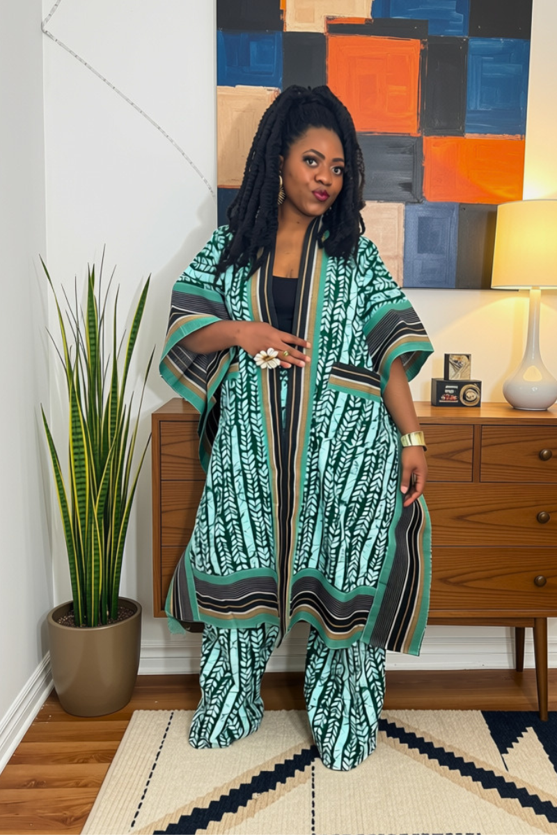 Makasi Kimono Jacket Set - Green