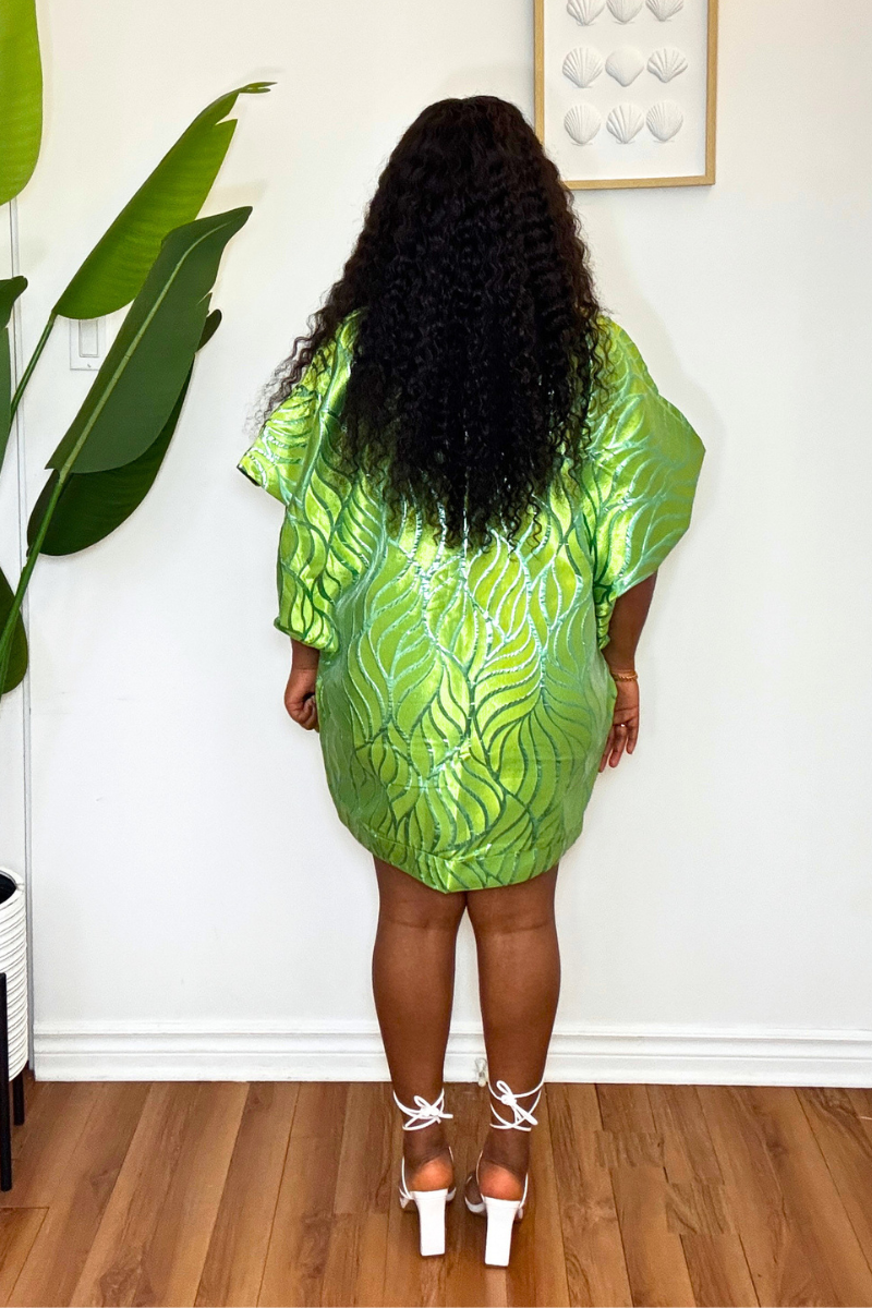 Luxury Mini Boubou Dress - Green