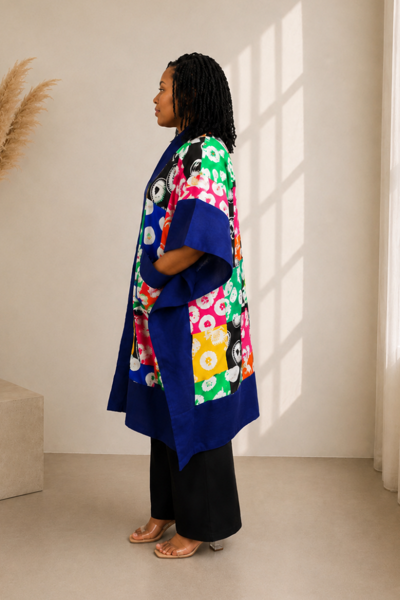 Makasi Kimono Jacket - Ankara Mix