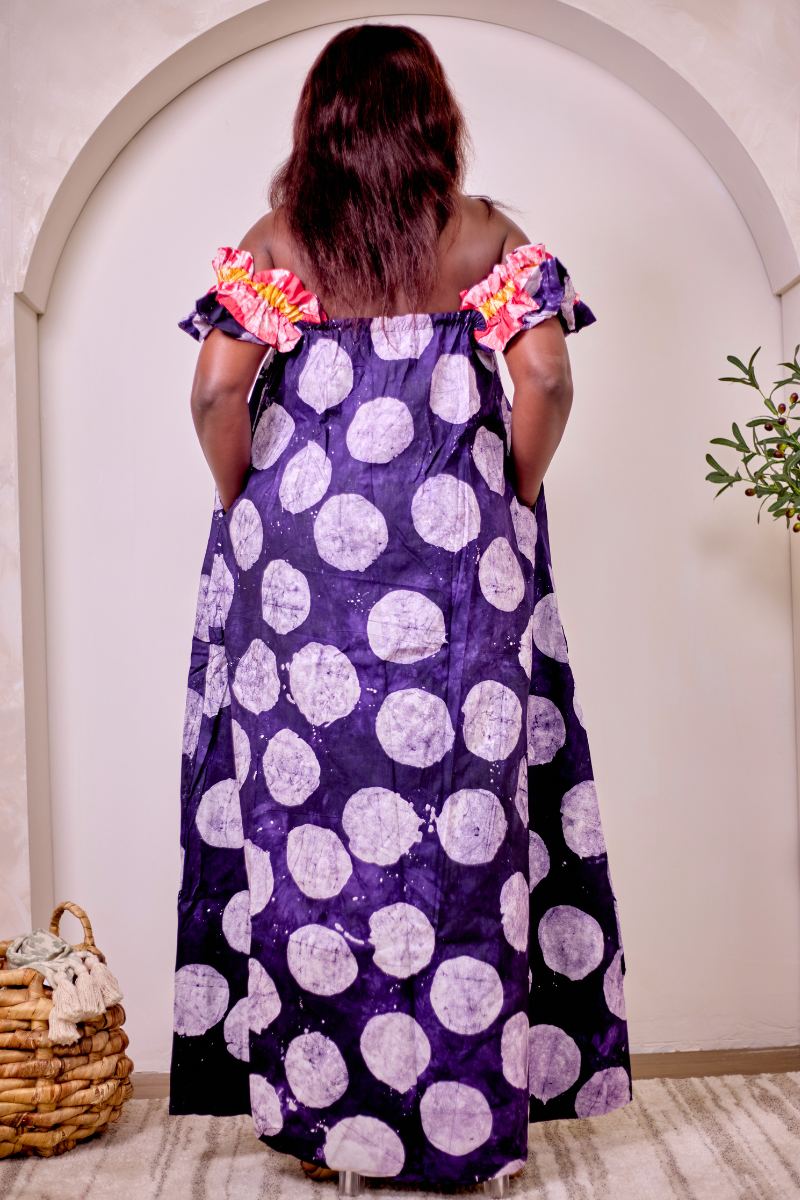 Makeda Adire Dress
