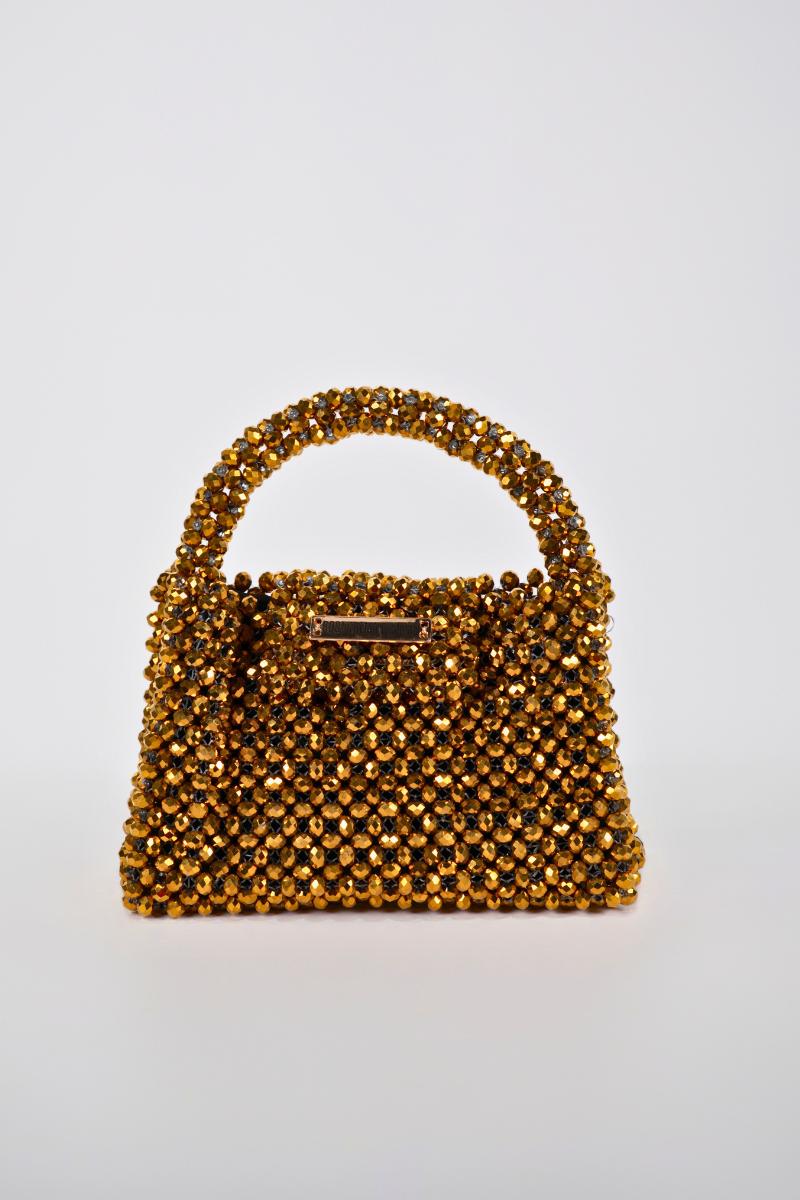 Crystal Beaded Bag (Gold)