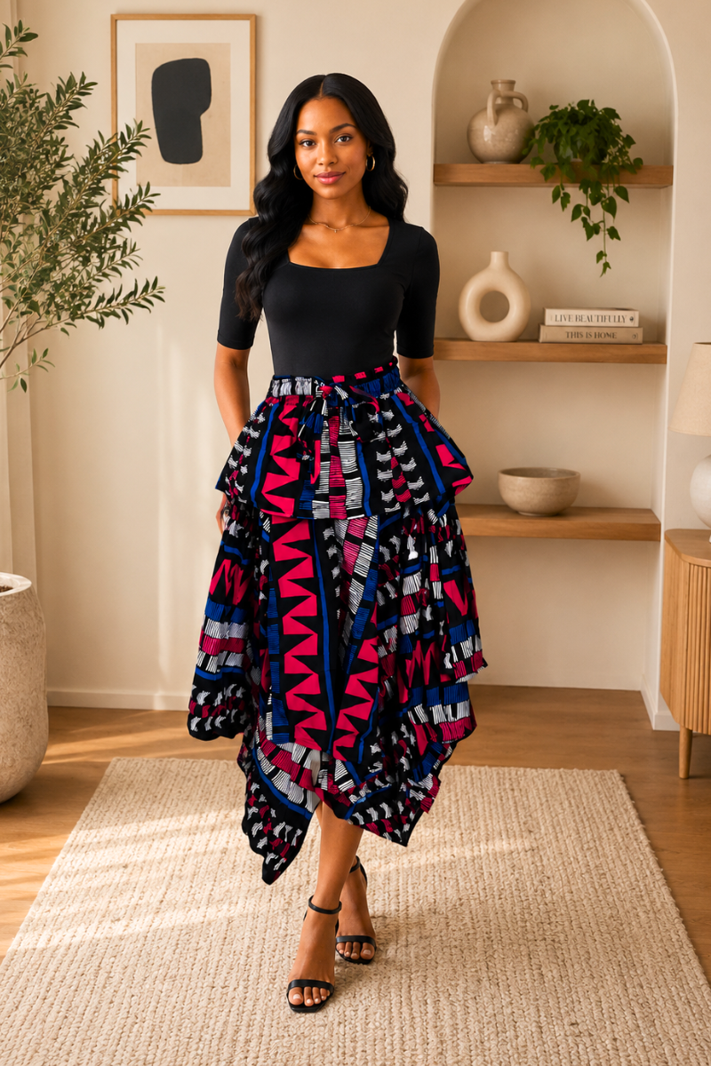 Sora Handkerchief Skirt (100% COTTON ANKARA)