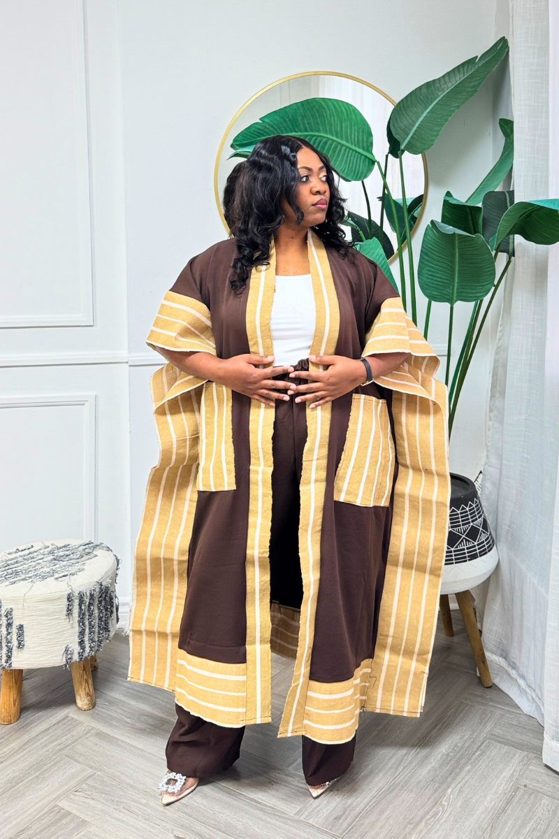 Makasi Kimono Jacket Set - Brown