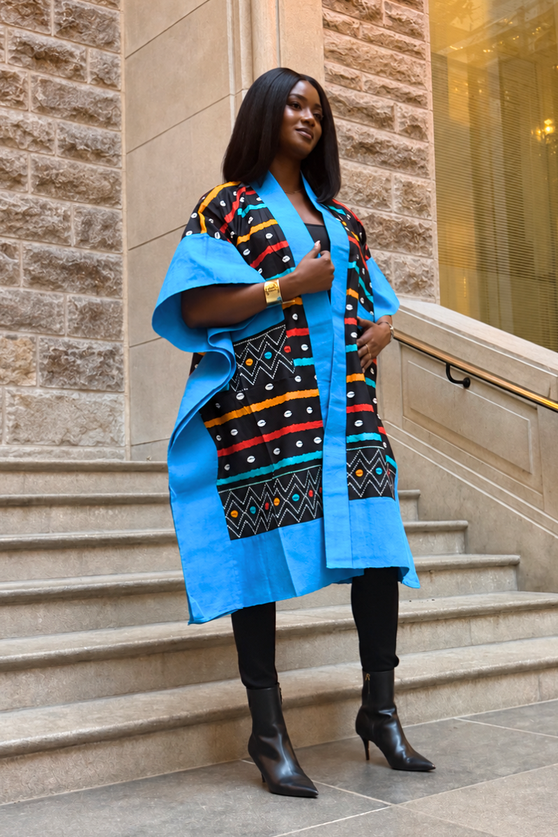 Veste Kimono Makasi - Bleu