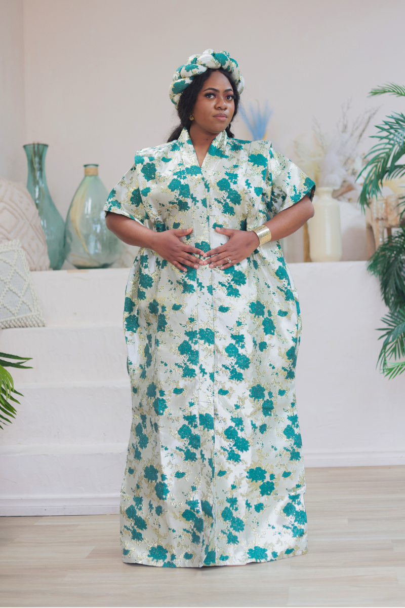 Royalty Brocade Boubou - Green