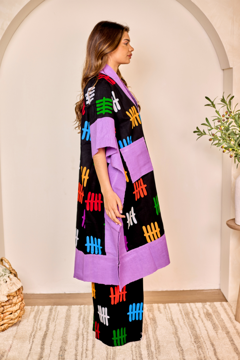 Makasi Kimono Jacket Set - Purple