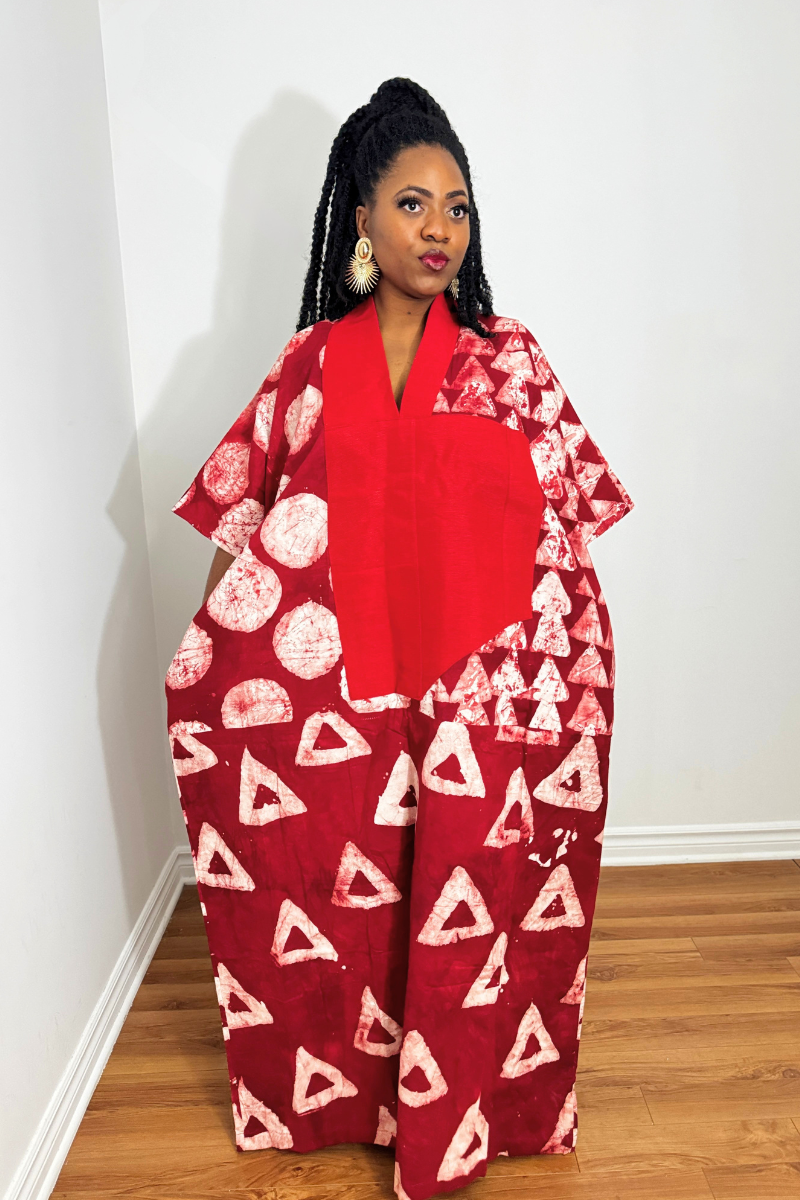 Lisa Adire Boubou (Rouge)