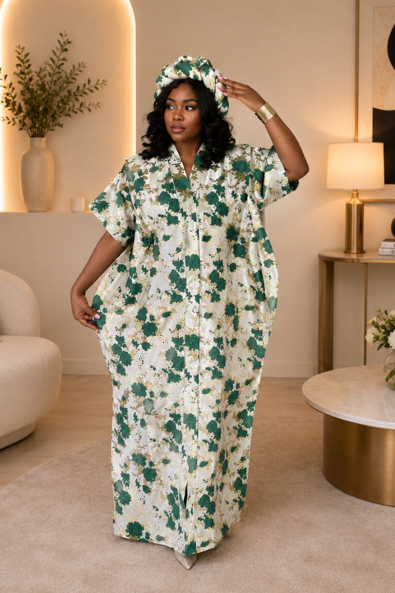 Royalty Brocade Boubou - Green