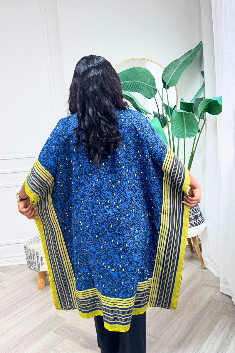 Makasi Kimono Jacket - Blue & Yellow