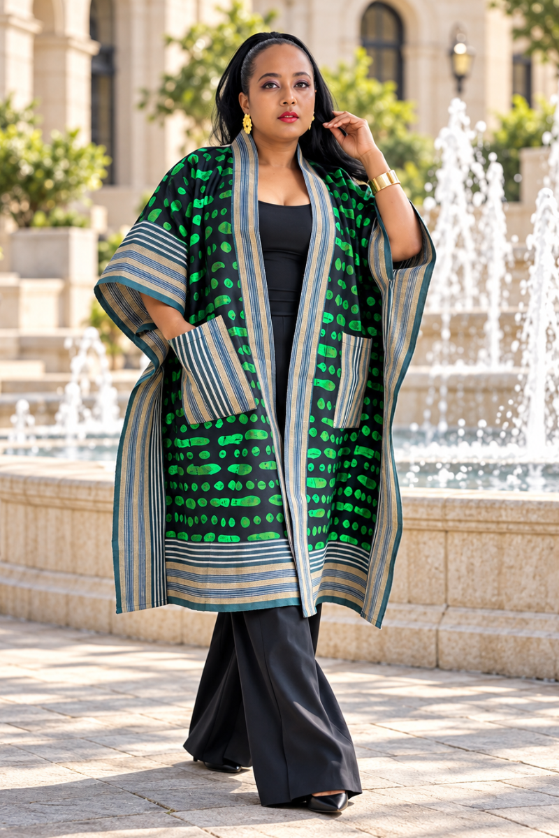 Veste Kimono Makasi - Vert