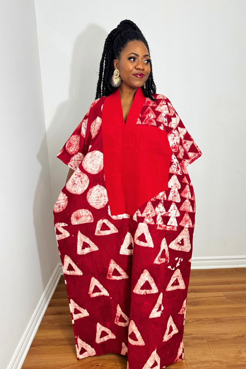Lisa Adire Boubou (Red)